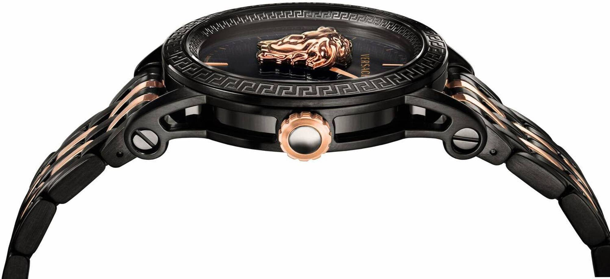 Versace Herren Armbanduhr PALAZZO EMPIRE schwarz, roségold 43 mm VERD01623