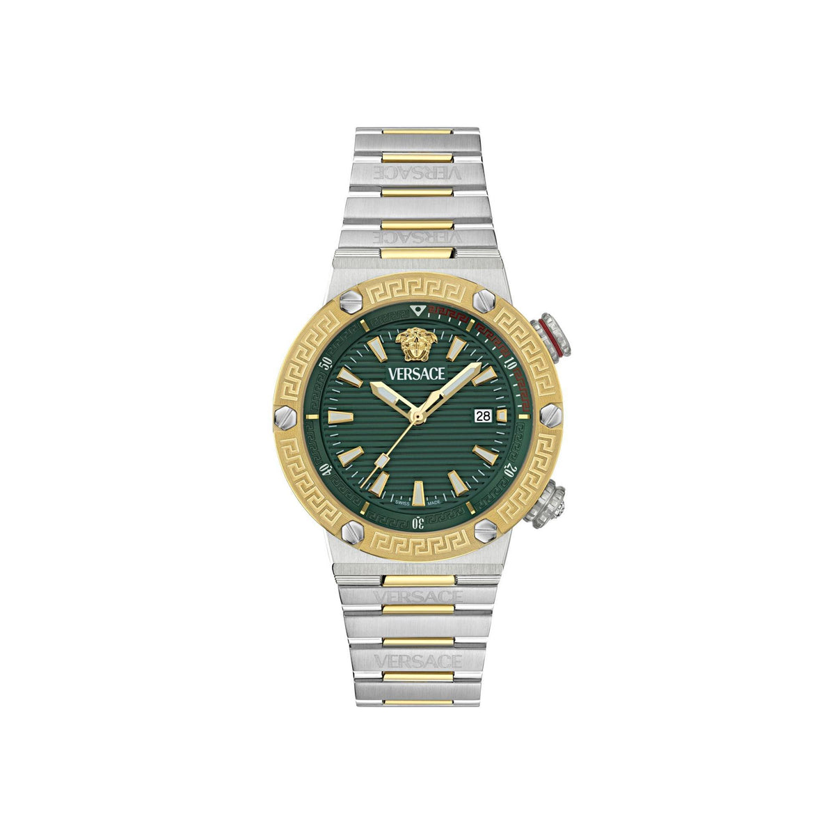 Versace Uhr Herren Greca Logo Diver Grün/Silber‑Gold VE8G00524