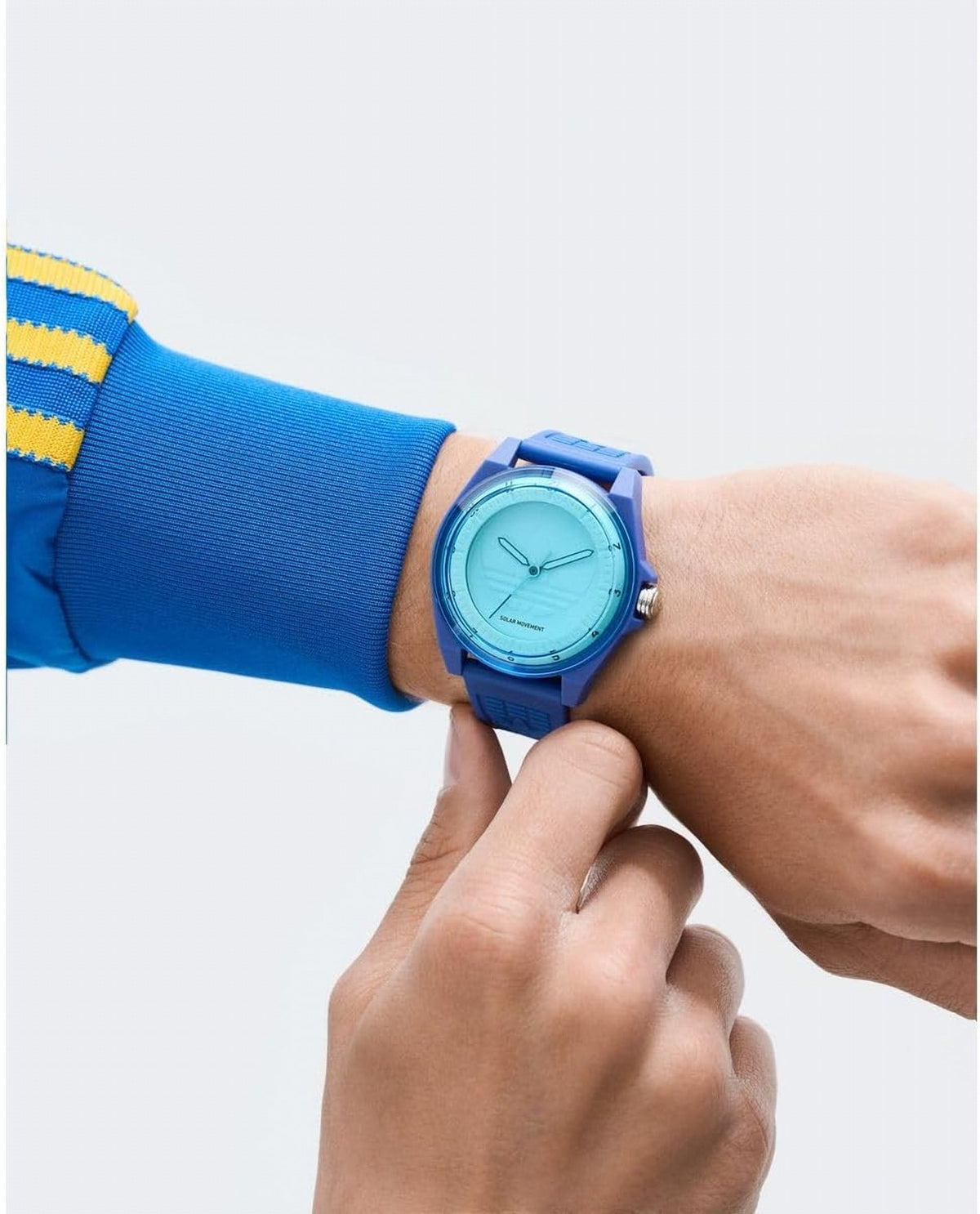 adidas Project Four SOLAR Unisex Armbanduhr, Solar-Dreizeigerwerk Analog, Kunststoff, 41 mm, Kunststoffarmband, Blau, 5 bar, Zifferblattfarbe: Blau, AOST25528