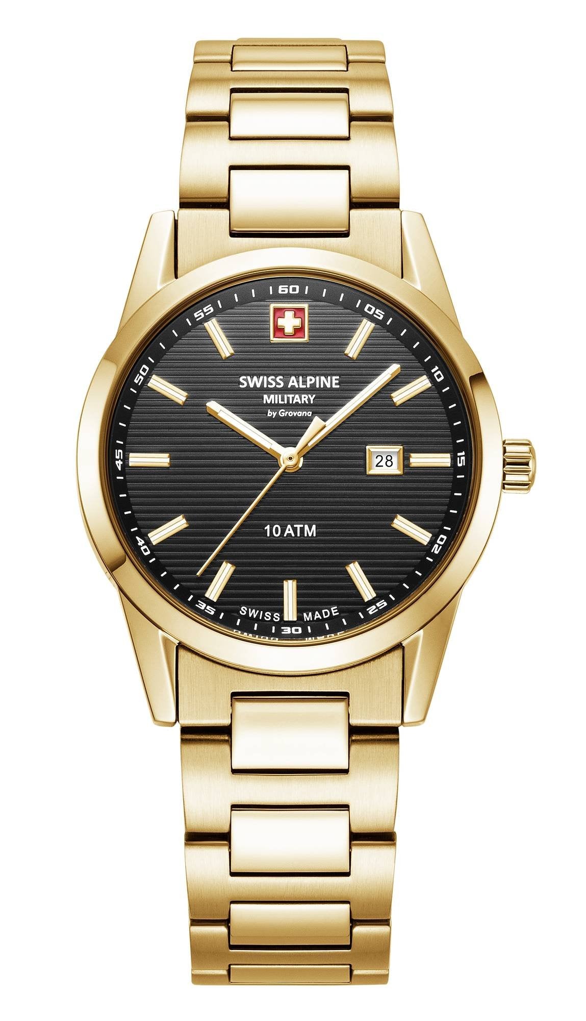 Swiss Alpine Military Damenuhr Argos gold schwarz 34mm Artikelnummer 7767.1117