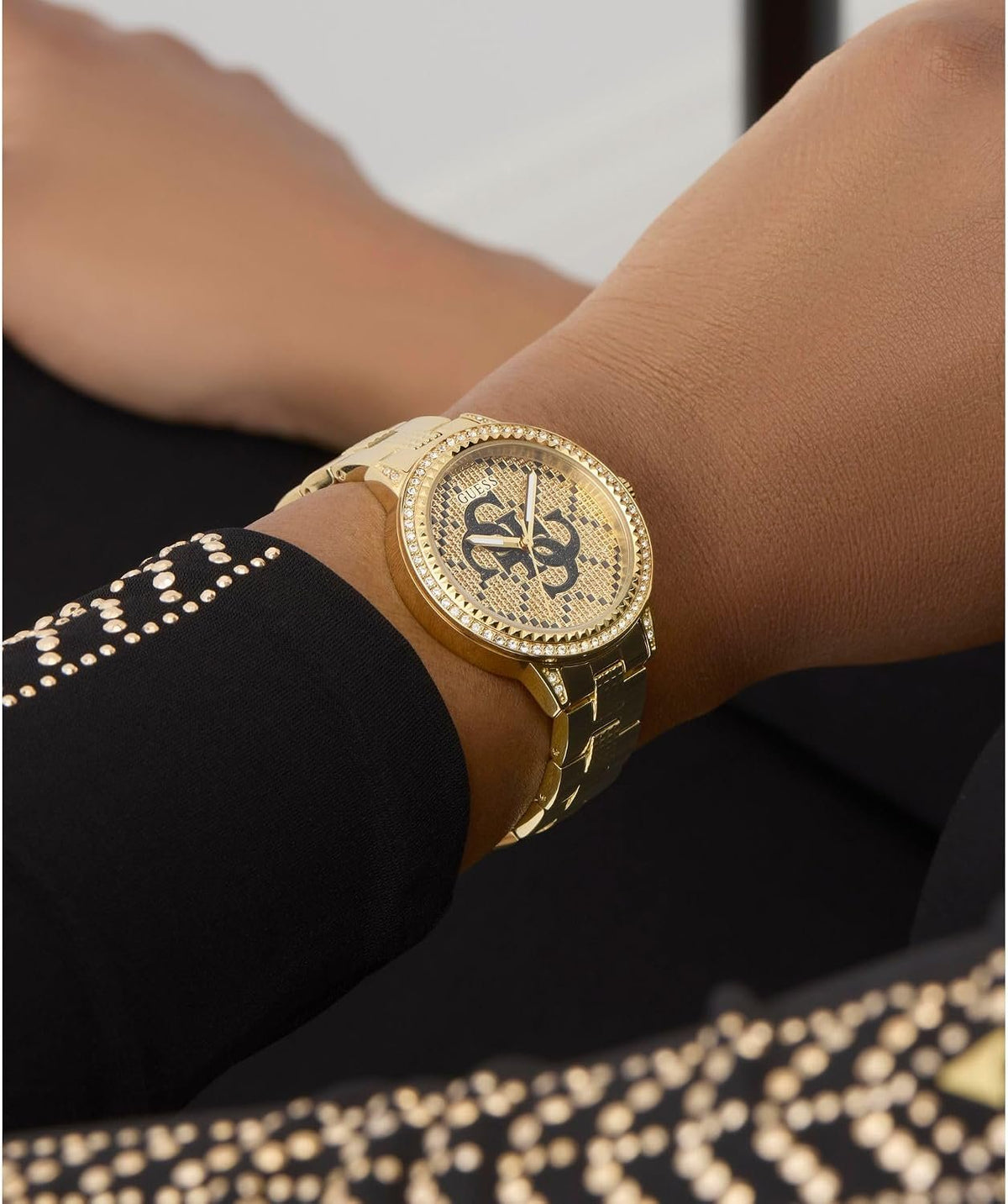 Guess Analoguhr Damen G Lace Goldfarben GW0944L2
