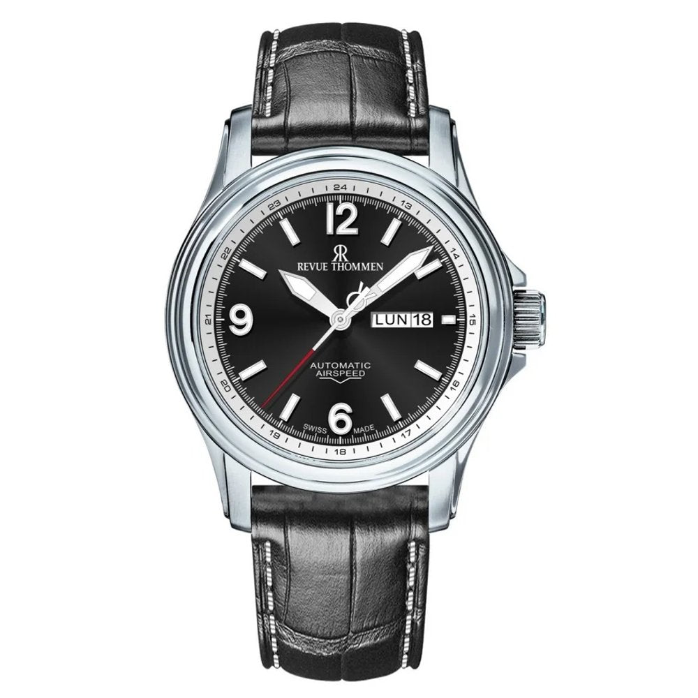 Revue Thommen Automatik Armbanduhr Unisex XLarge High Tech Silber Schwarz 16040.2337