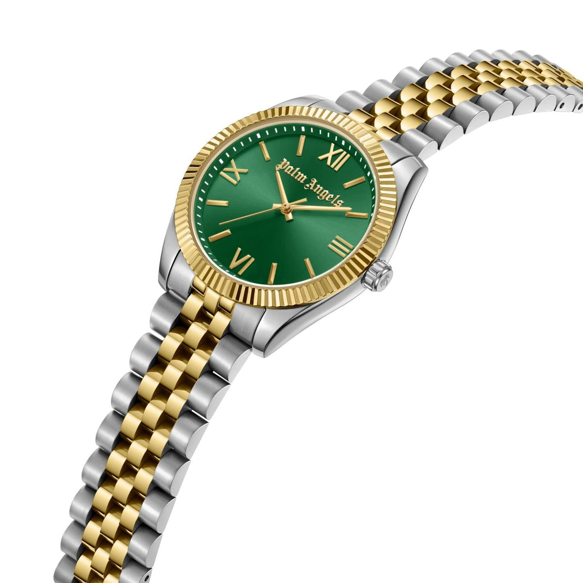 Palm Angels Armbanduhr Damen Pioniere Bicolor Grün Gold PMWLG0001503