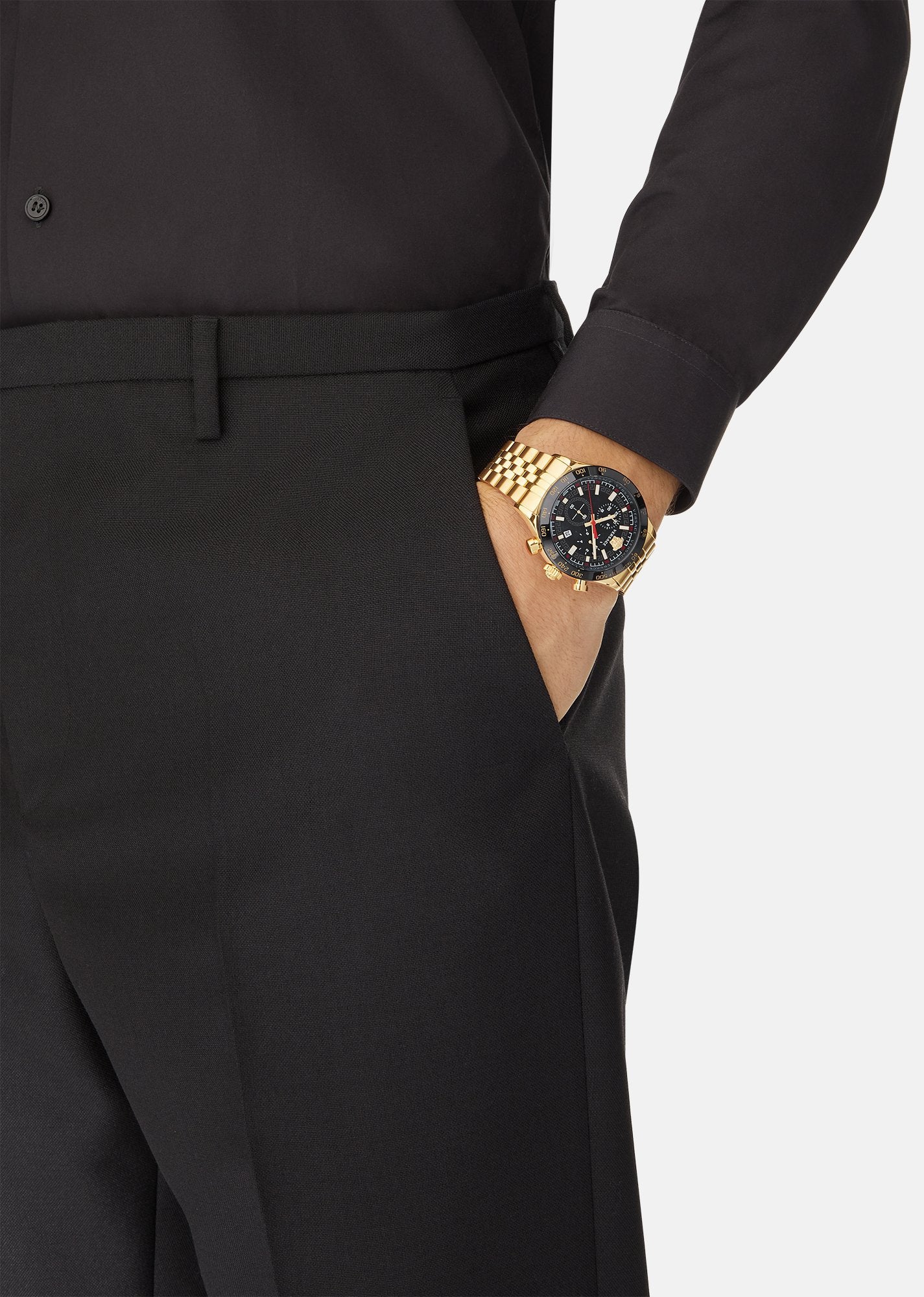 Versace Herren Armbanduhr HELLENYIUM CHRONO Edelstahl Armband gold VE2U006 22