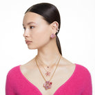 Swarovski Damen Halskette Idyllia Anhänger und Brosche Pavé, Blume, Rosa, Goldlegierungsschicht 5652068