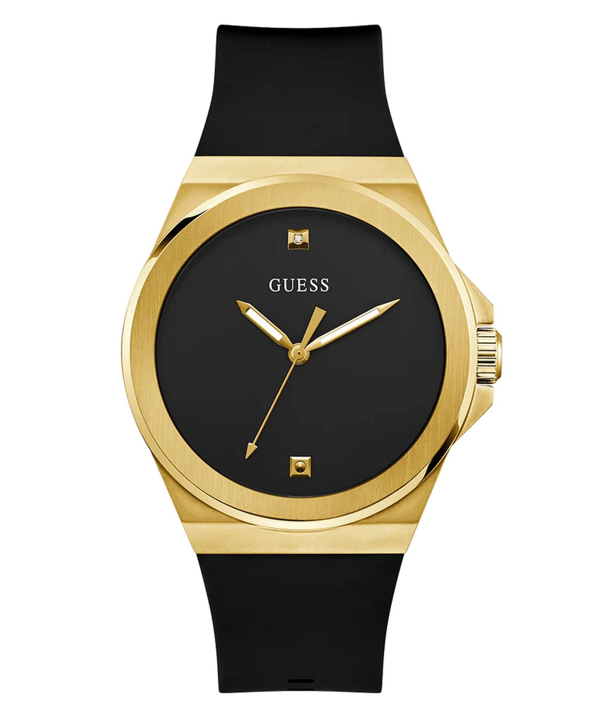 Guess Armbanduhr Herren Mens Black Gold Tone Analog Watch Bicolor GW0790G1