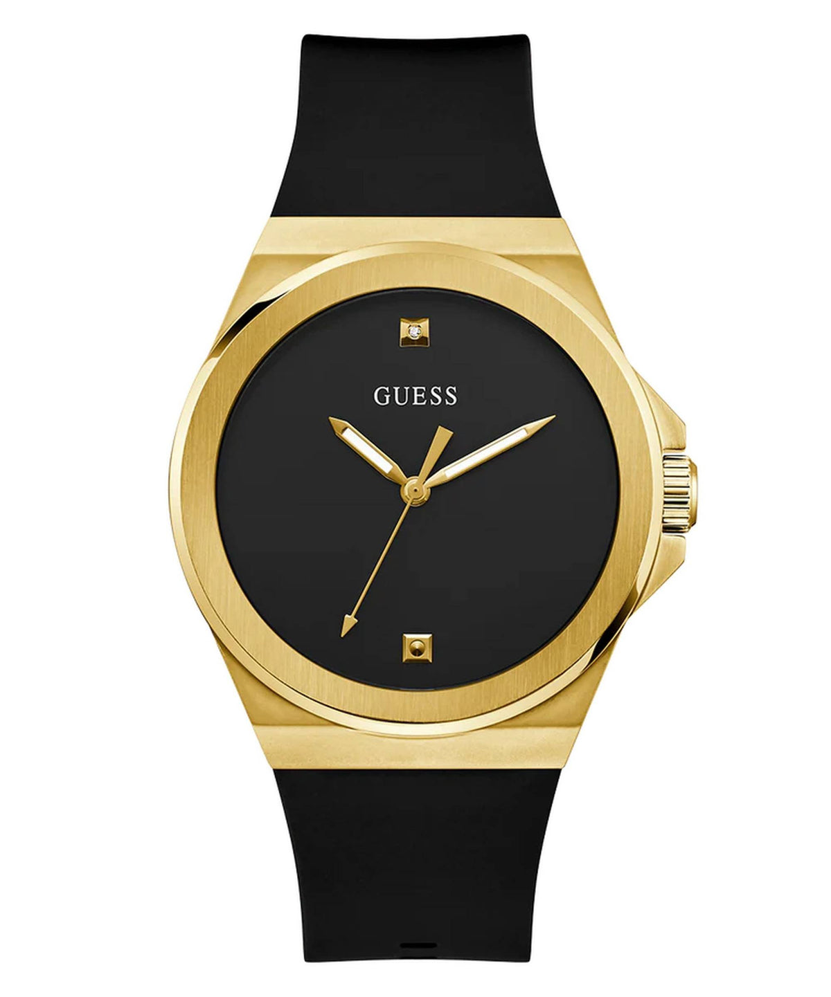 Guess Armbanduhr Herren Mens Black Gold Tone Analog Watch Bicolor GW0790G1