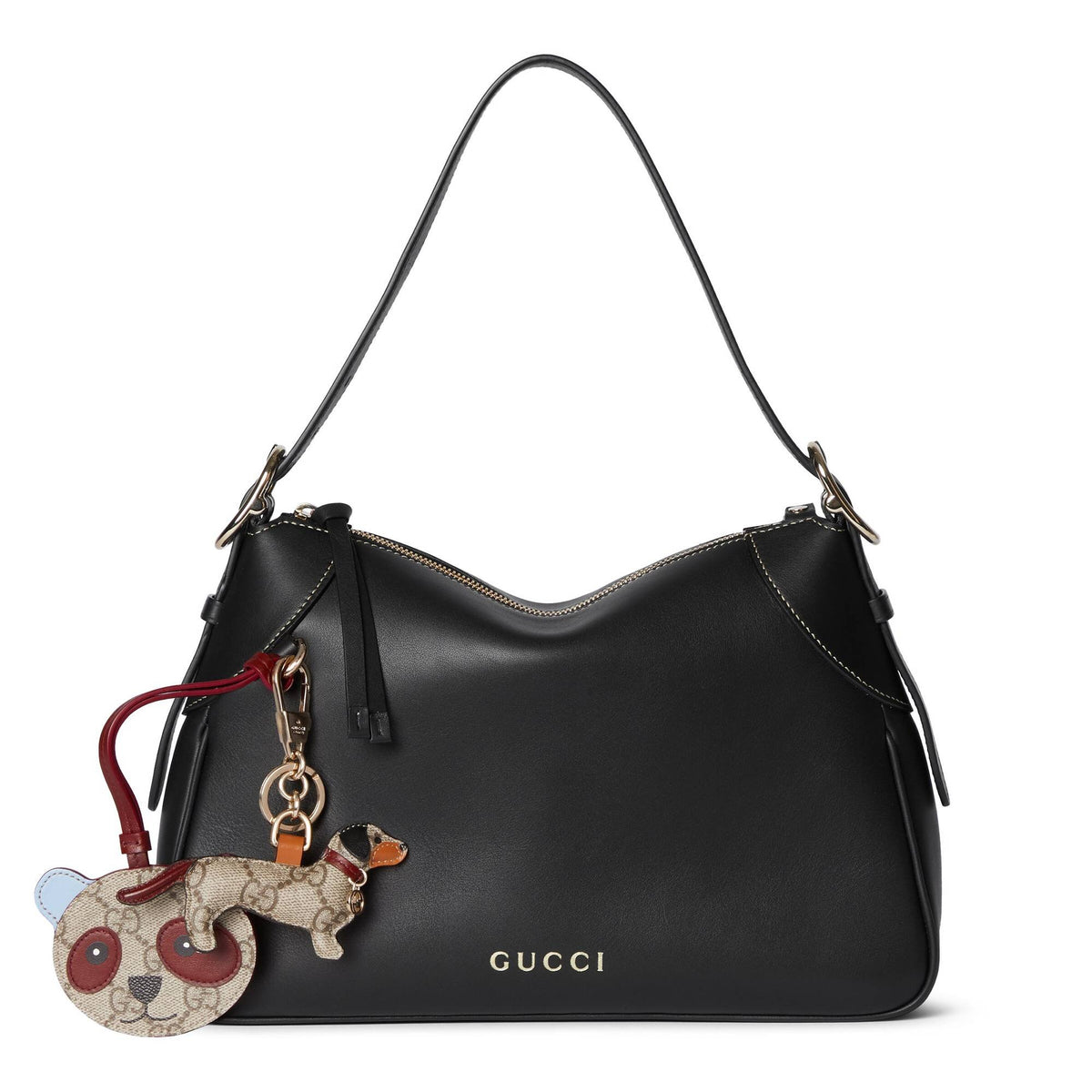 Gucci Schultertasche Damen GG Emblem Medium Schwarz 815216-AAEC2-1000