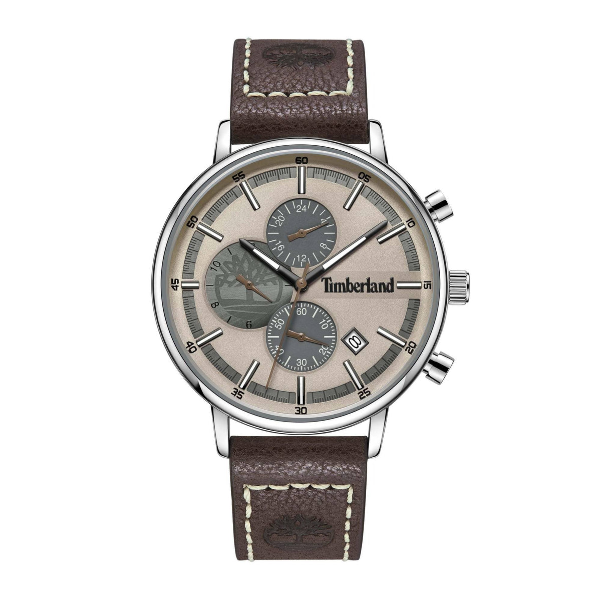 Timberland Analoguhr Herren Sterling Dual Time Silberfarben Braun TDWGF2182903