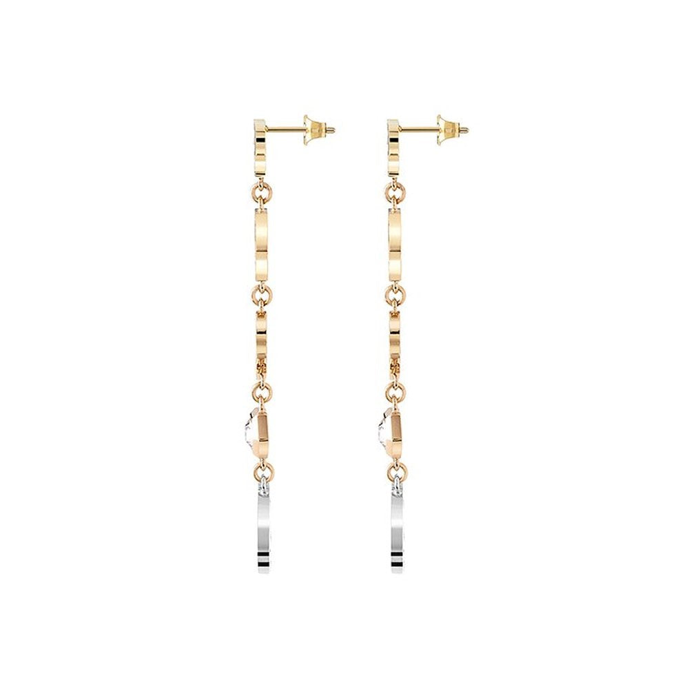 Philipp Plein Damen Ohrringe Ohrhänger PP ELEMENTS Goldfarben, Weiß PJ4EA05EU