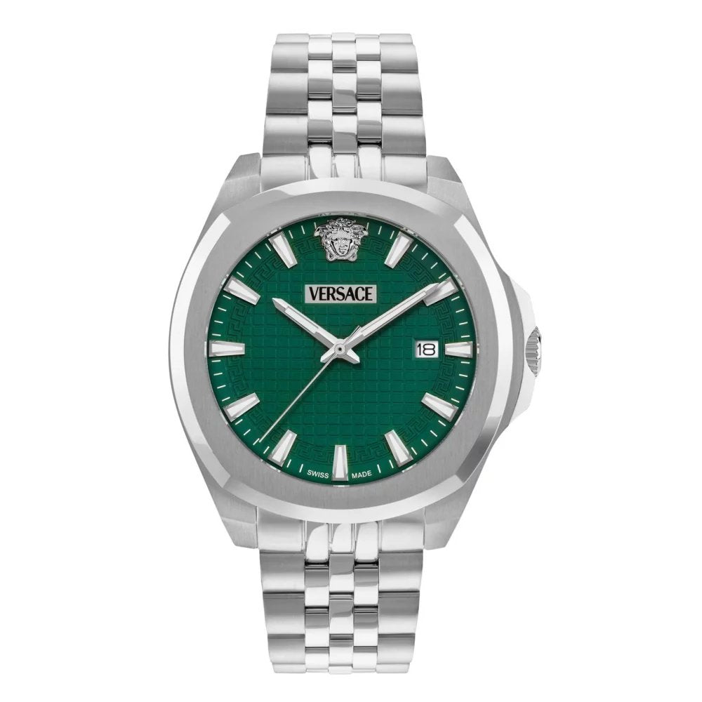 Versace Herren Armbanduhr Luxury Silber/Grün VEKKA0425