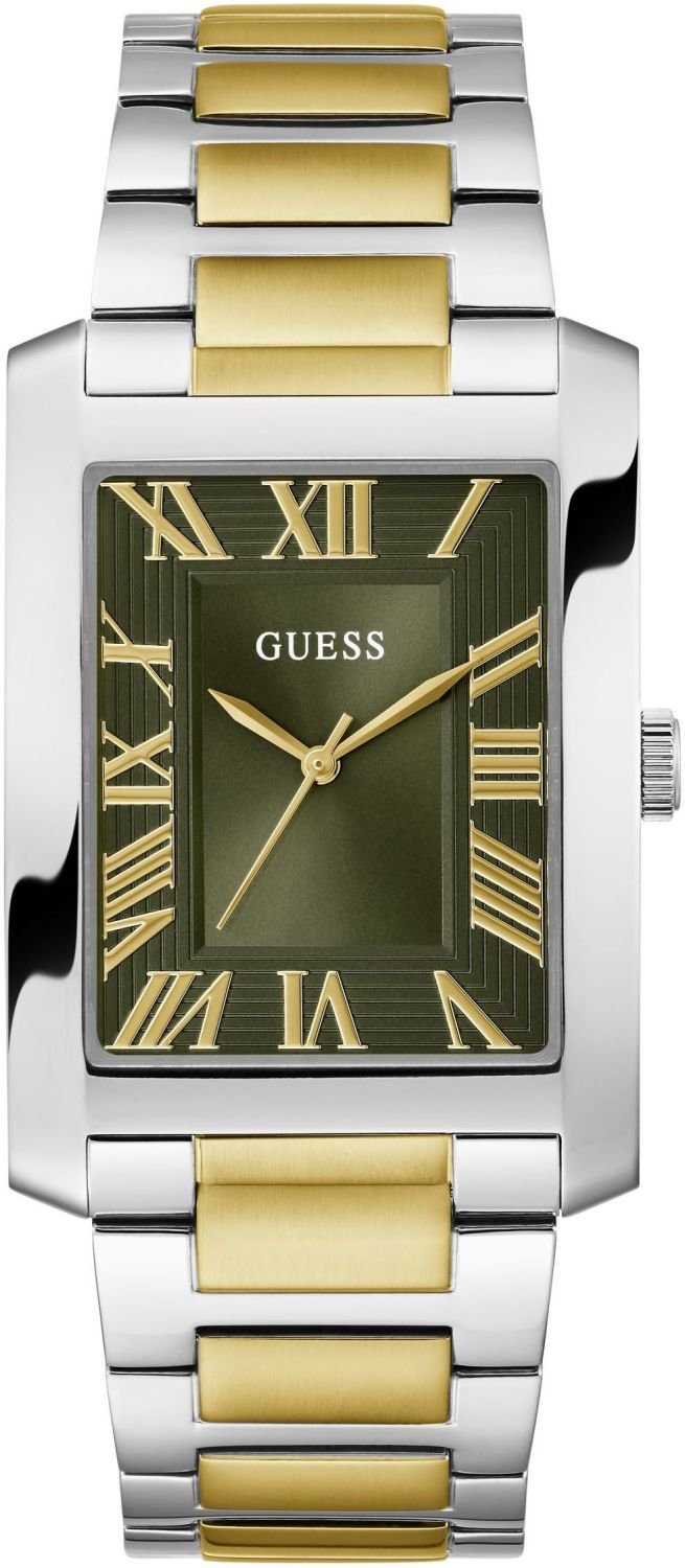 Guess Armbanduhr Herren Clyde Analog Bicolor Silber Gold GW0896G3