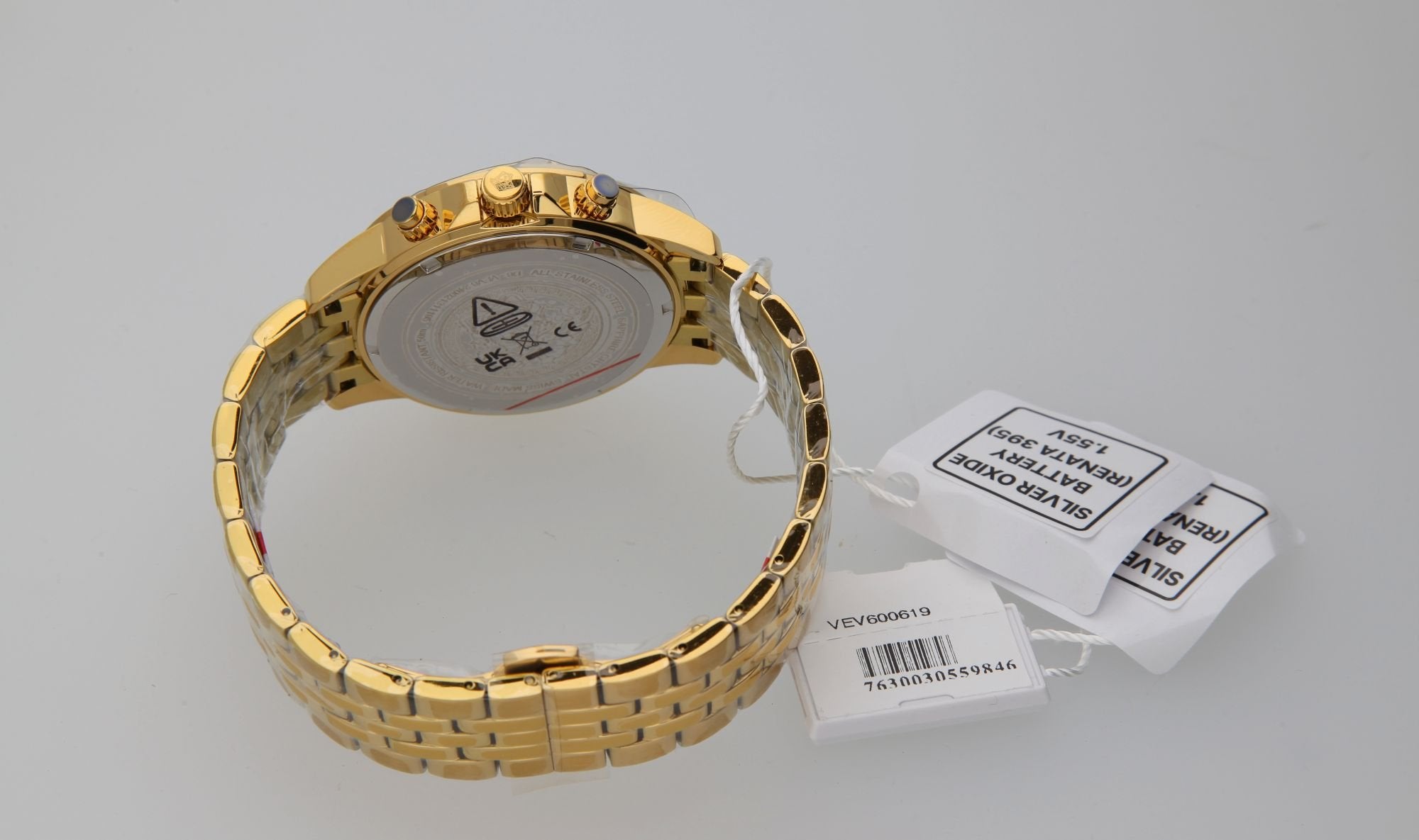 Versace Herren  Chronograph Signature Gold Stahl Grün Zifferblatt 44mm VEV600619