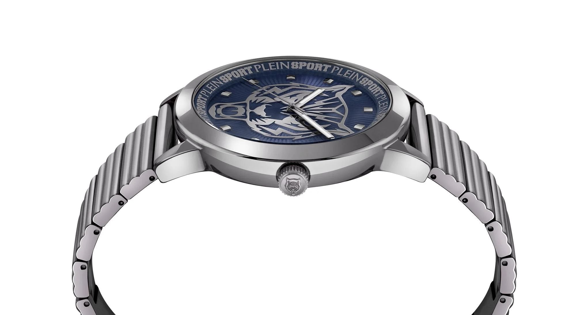 Plein Sport Unisex Uhr IRON TIGER PSKDA0724 Blau Grau Edelstahl 44 mm