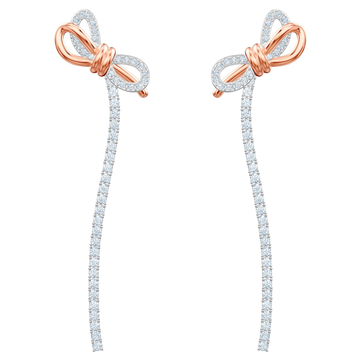 Swarovski Ohrringe Damen Lifelong Bow Weiß Roségold 5447083