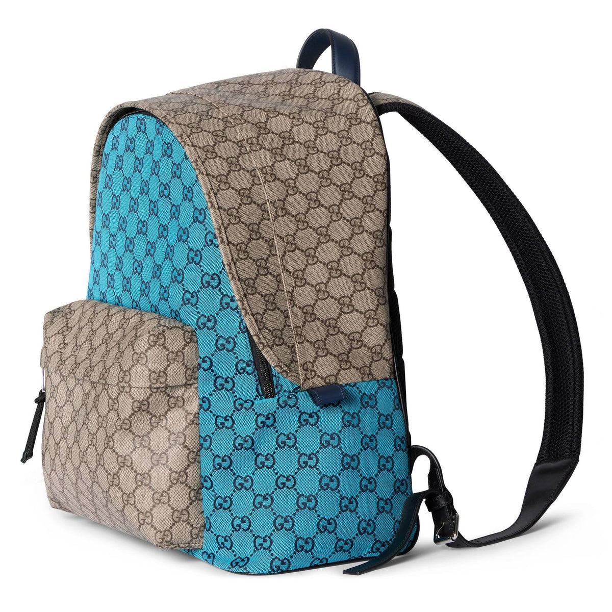 Gucci Rucksack Herren Match Medium GG Rucksack Hellblau Beige 856952 FAFL3 4542