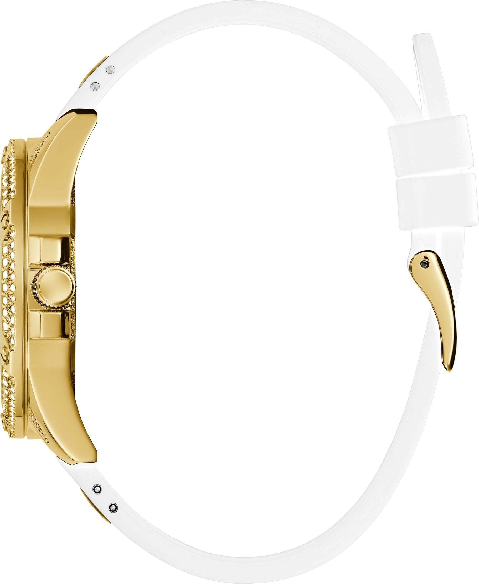 Guess Damen Multifunkion Armbanduhr Queen weiß, gold 40 mm GW0536L2