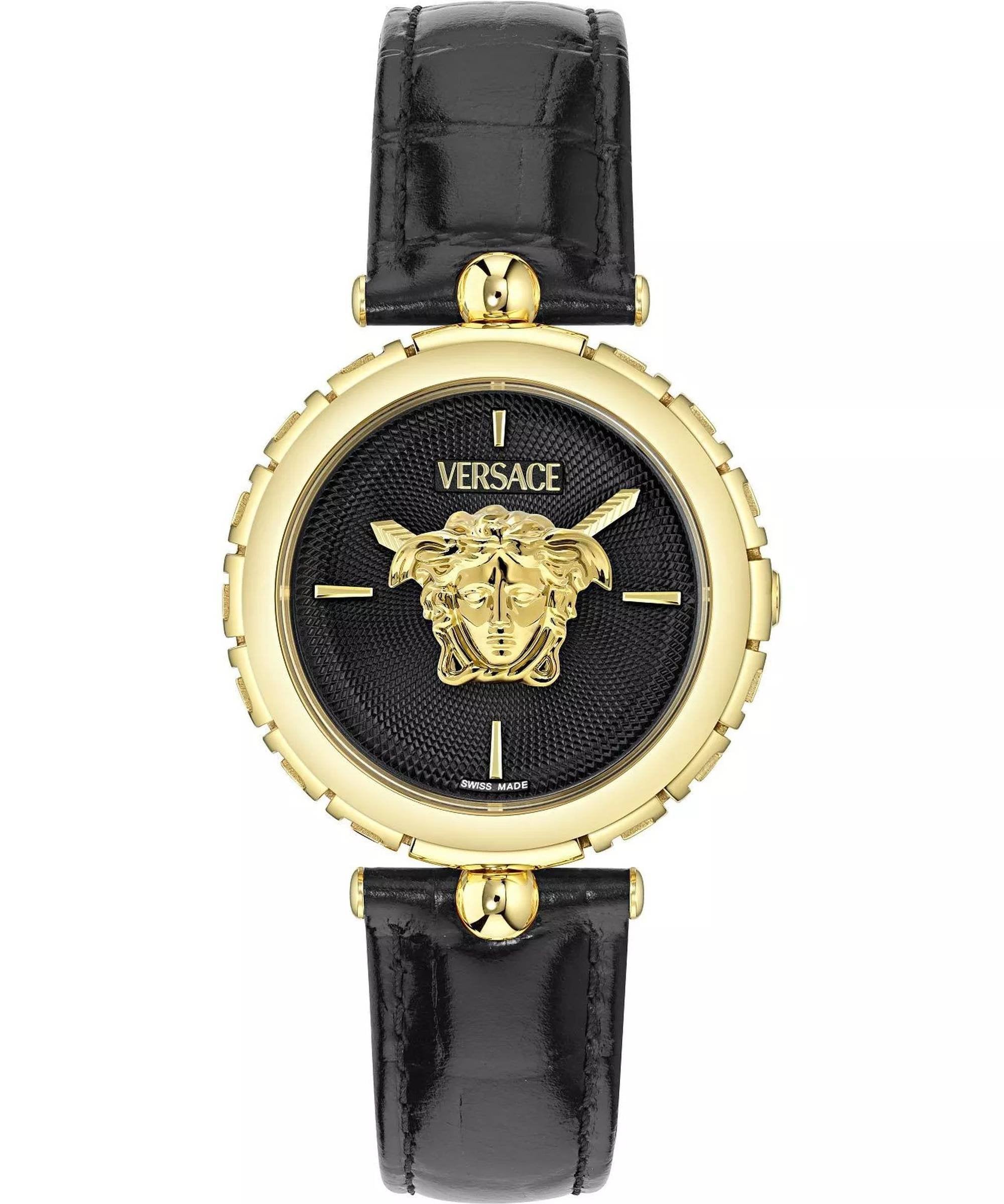 Versace Damenuhr Medusa Heritage Schwarz/Gold Lederband VE9D00124