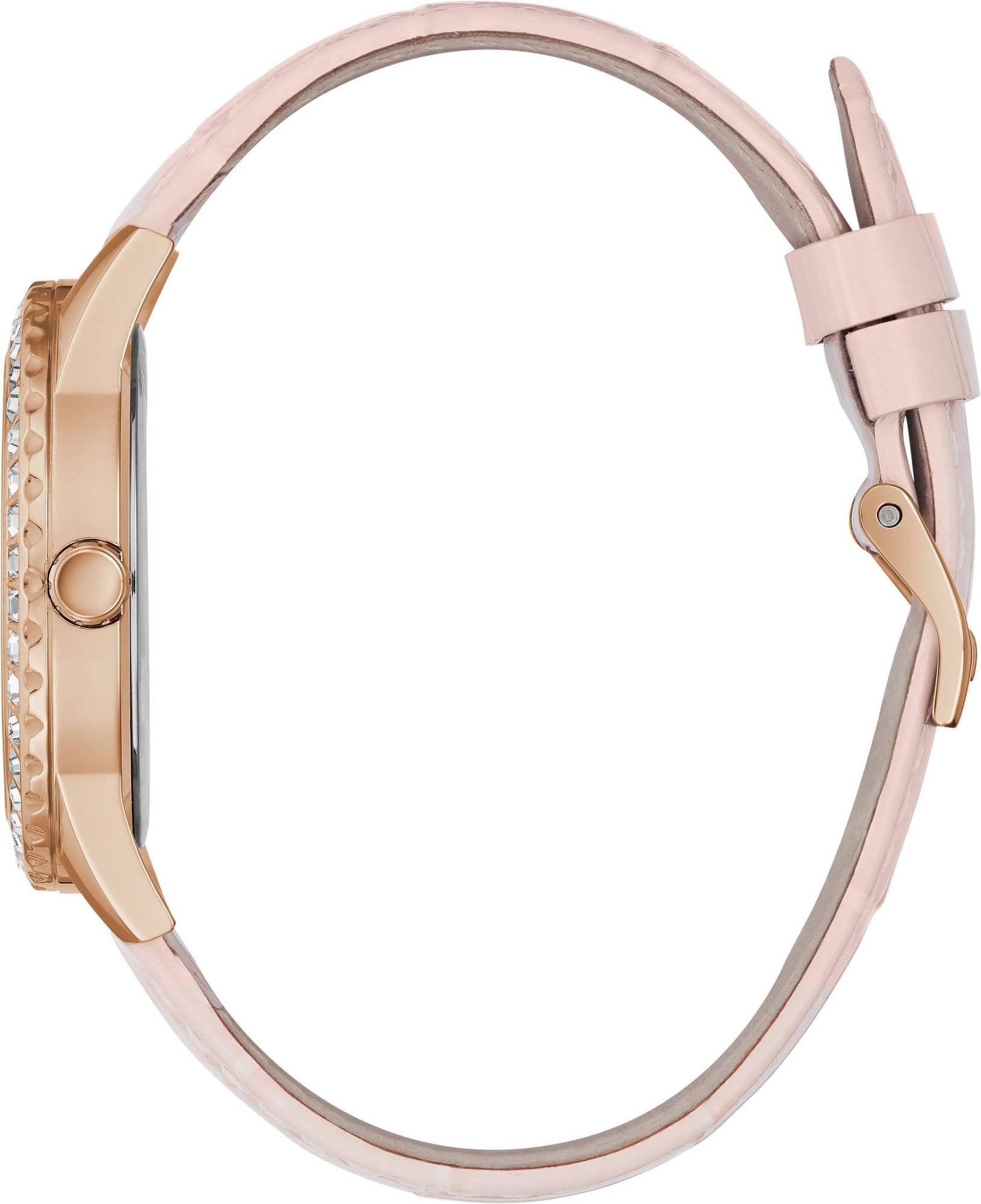 Guess Damen Armbanduhr Leder Armband SPARKLING PINK GW0032L2