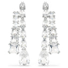 Swarovski Ohrringe Damen Matrix Drop Mixed cuts weiß rhodiniert 5692515
