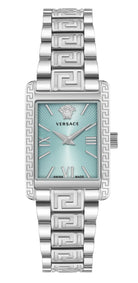 Versace Armbanduhr Damen Tonneau Lady Silber Hellblau VE1C01425