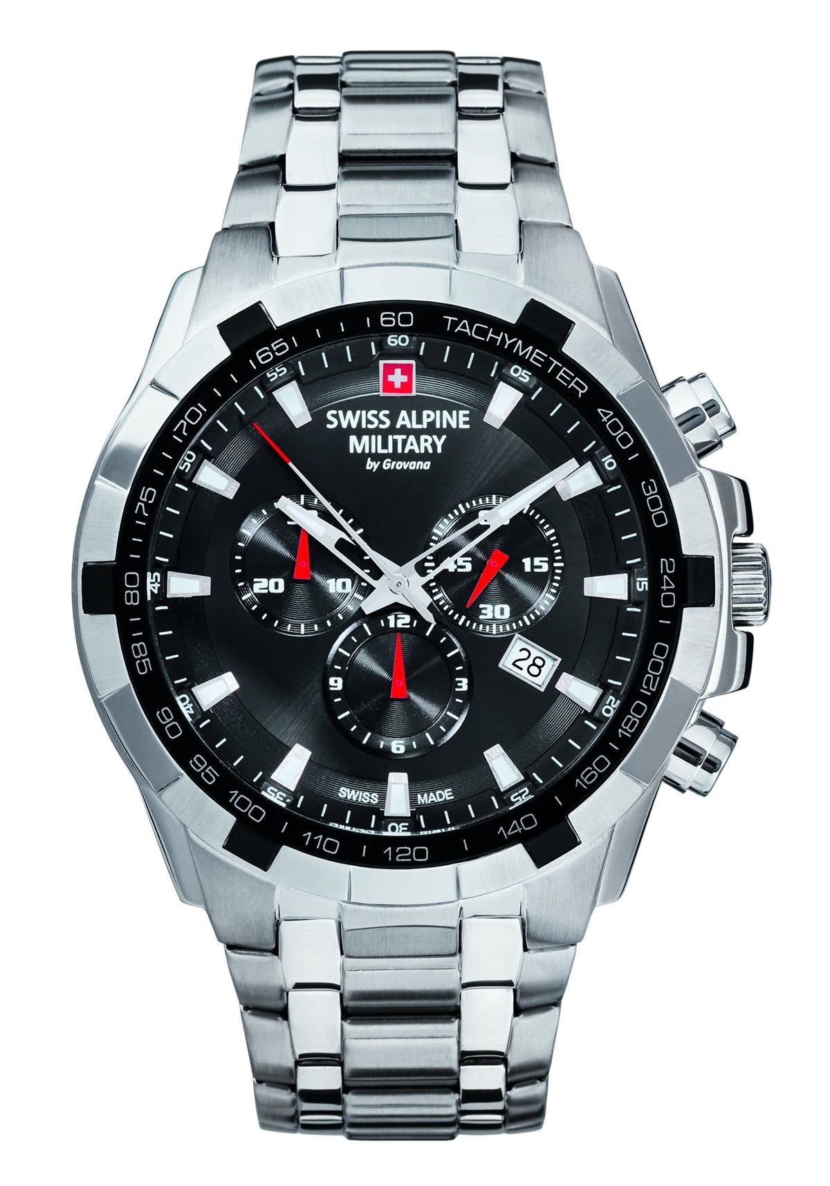Swiss Alpine Military Herren Armbanduhr Chronograph Quarz 10ATM Swiss Made Star Fighter 7043.9137