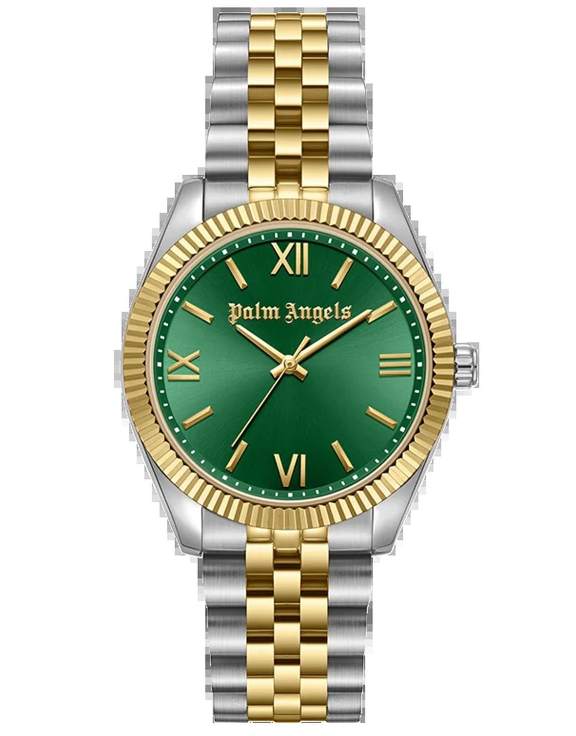 Palm Angels Armbanduhr Damen Pioniere Bicolor Grün Gold PMWLG0001503