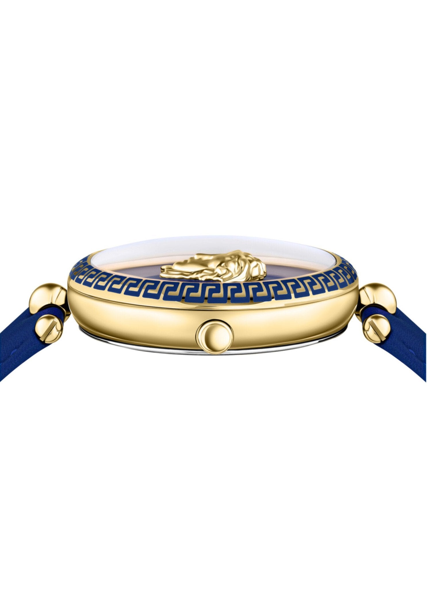 Versace Damen Armbanduhr PALAZZO 39 mm Leder Armband blau VECO021 22