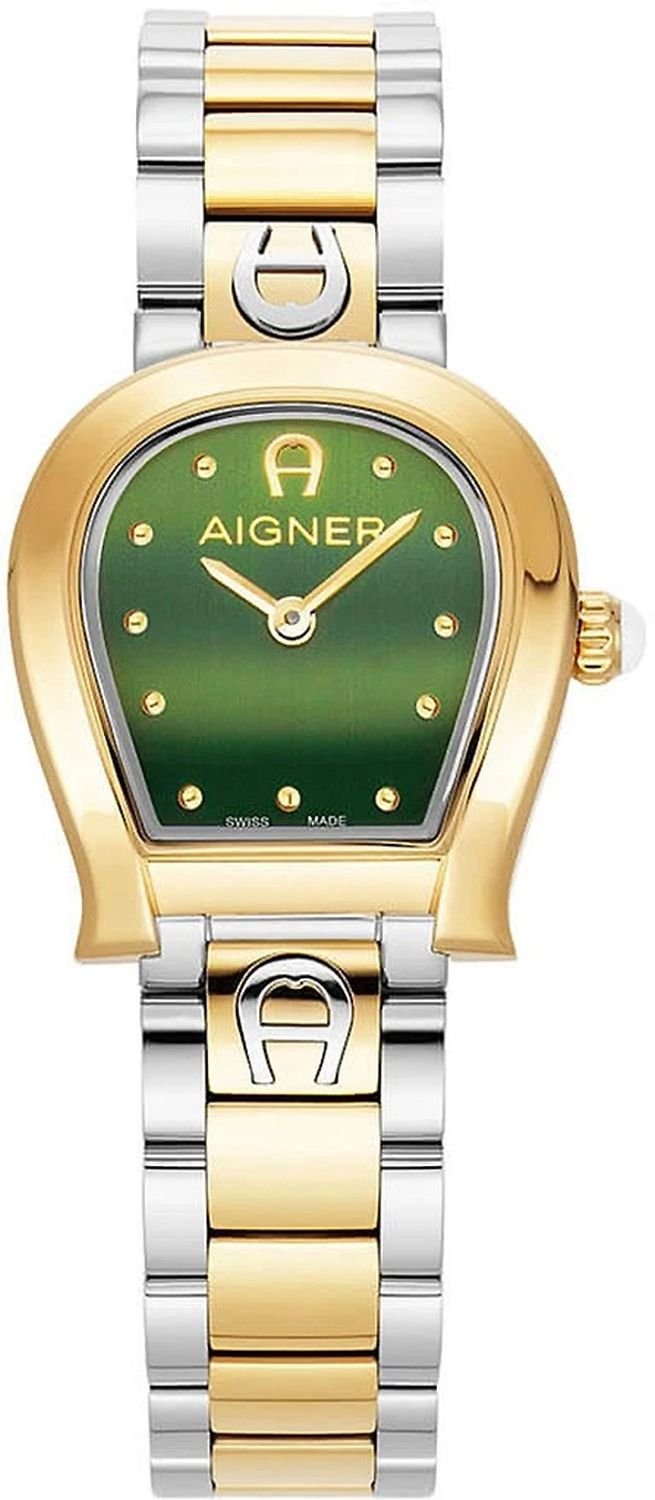 Aigner Uhr Damen Ancona Silber Gold Grün AGW.248003