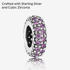 PANDORA Damen-Bead-Zwischenelement Pavé-Inspiration 925 Silber Zirkonia lila - 791359CFP