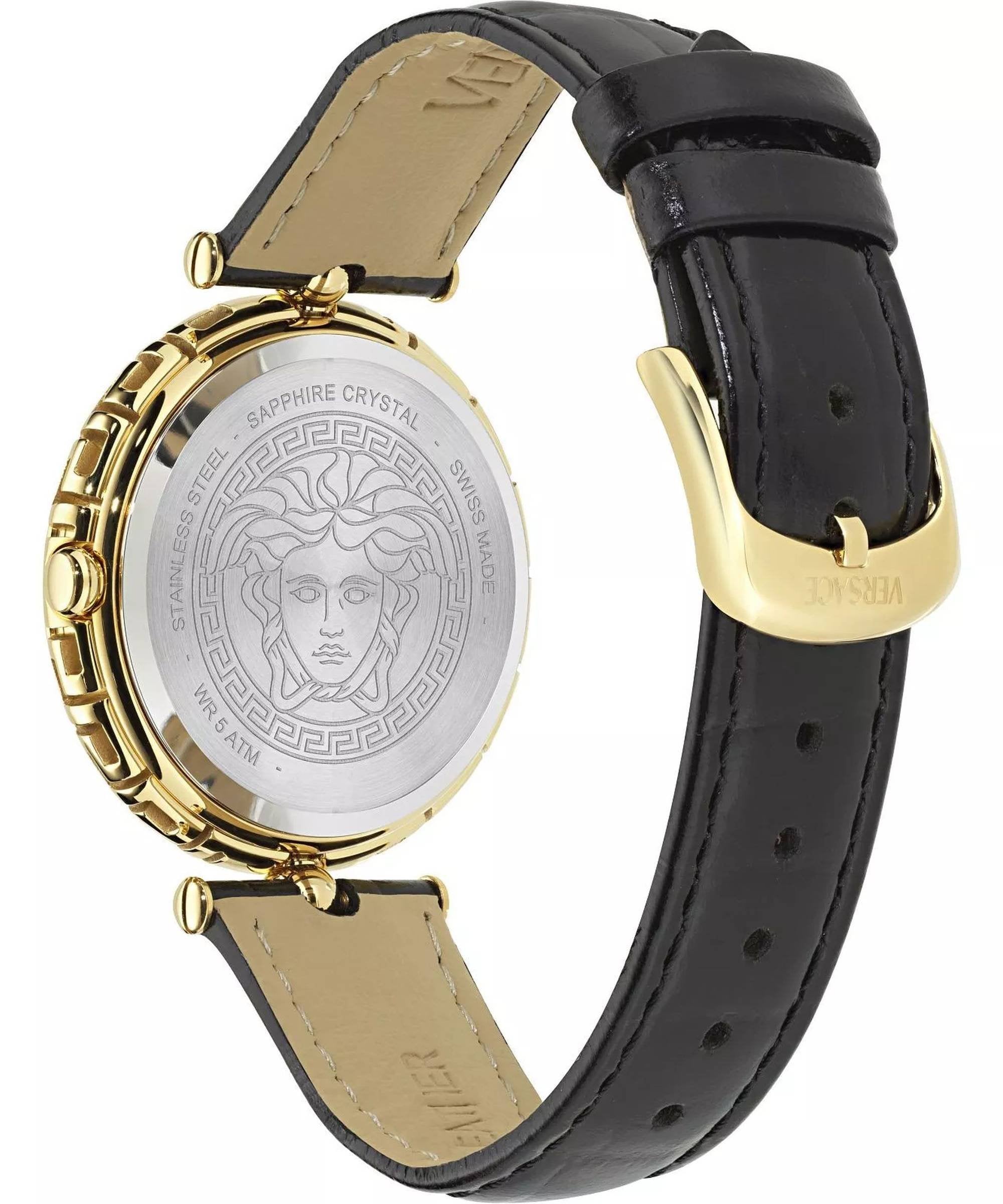 Versace Damenuhr Medusa Heritage Schwarz/Gold Lederband VE9D00124