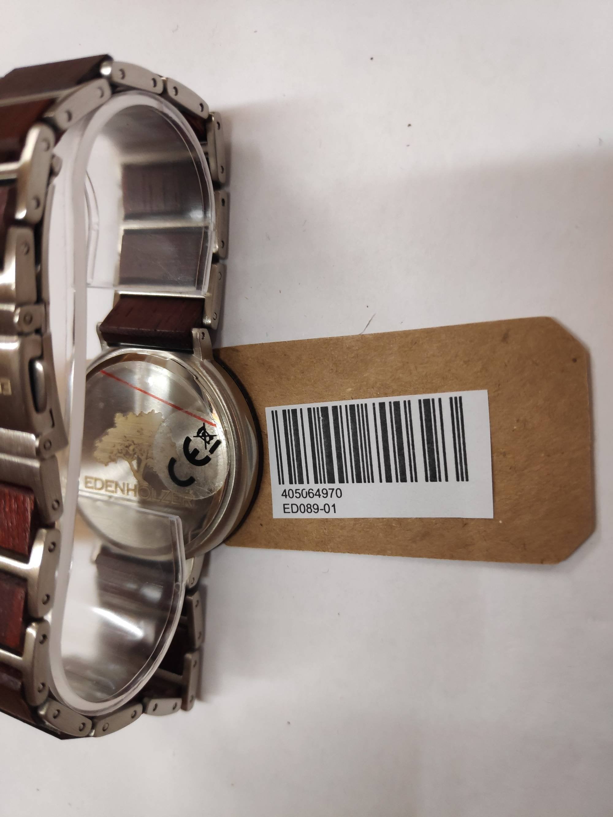 Edenhölzer Holzuhr Damen Armbanduhr Quarz Holzarmband Uhr Hardlex Flores