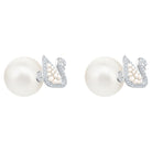Swarovski Ohrringe Damen Iconic Swan Weiß Silberfarben 5416591
