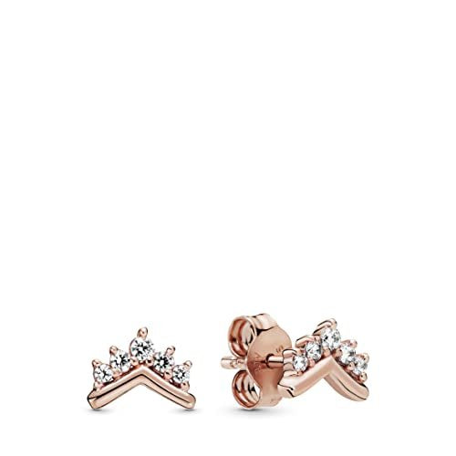 Pandora Diadem-Wishbone Ohrringe mit 14 Karat rosévergoldete Metalllegierung und Cubic Zirkonia Steinen aus der Pandora Timeless Collection