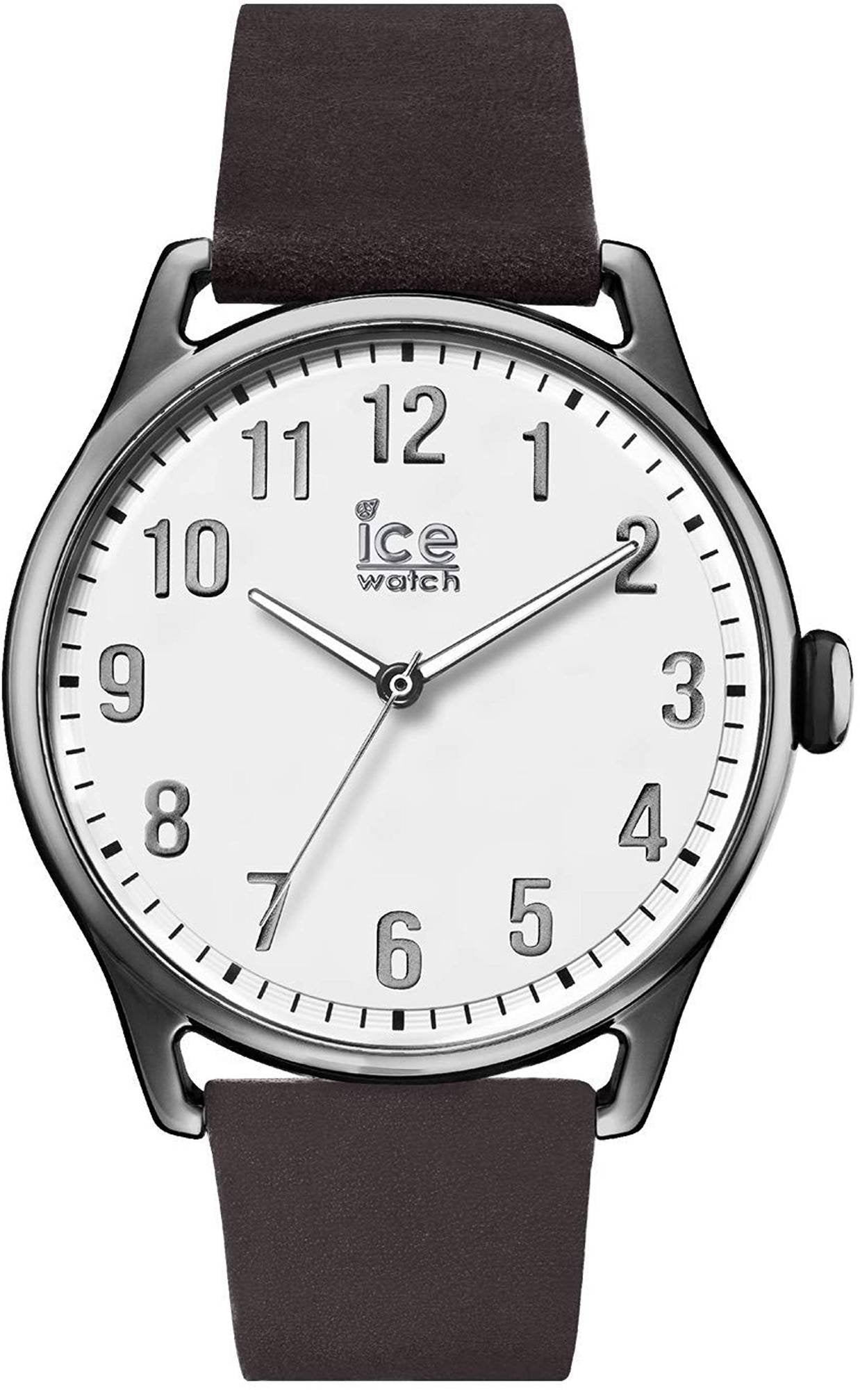 Ice-Watch - ICE time Dark brown White - Men's wristwatch with leather strap - 013044 (Large)