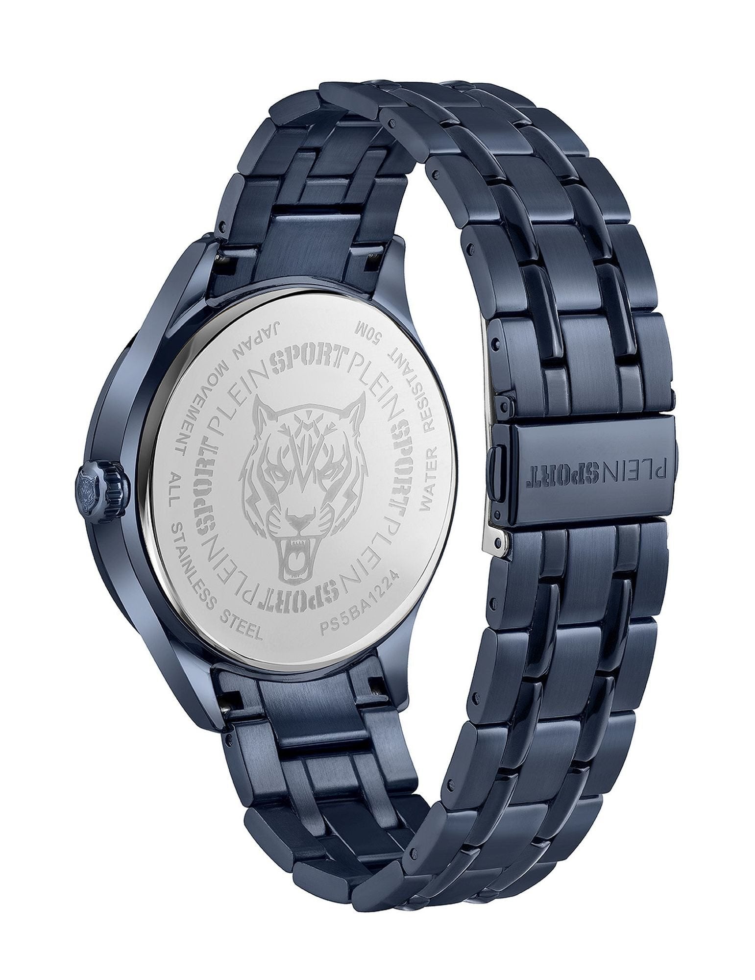 Plein Sport Herren Uhr LINEMAN PS5BA1224 Edelstahl IP Blue 45 mm