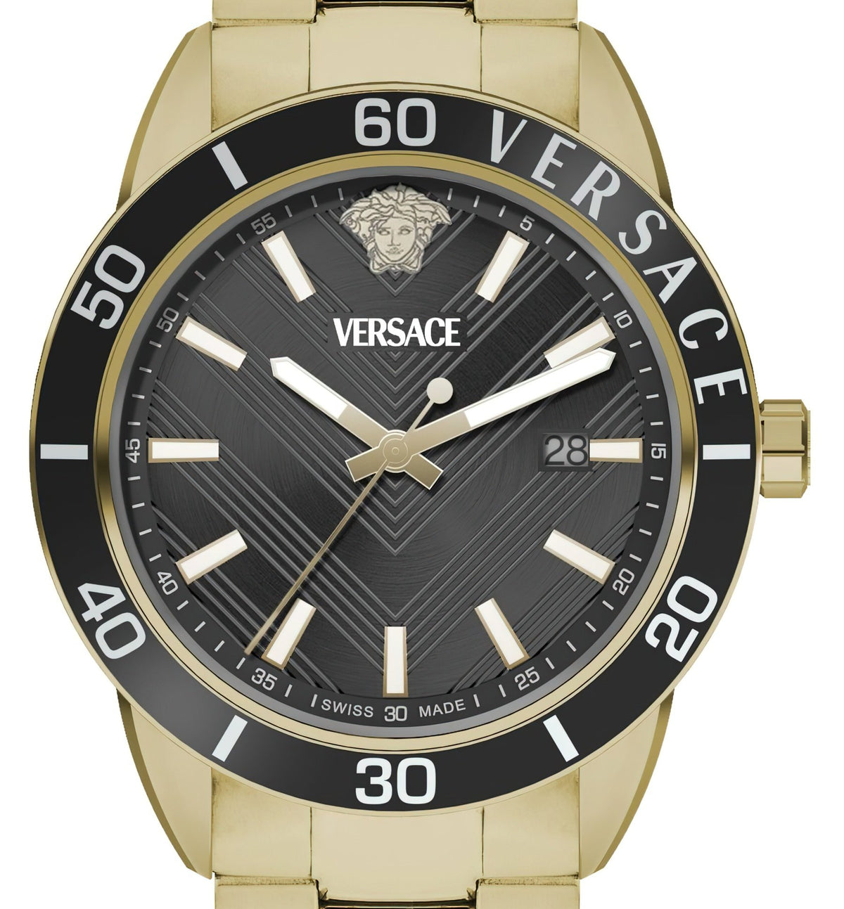 Versace Herren Armbanduhr Greca Urban schwarz gold VEYCA0724