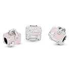 PANDORA Schmuck Rosa Reisetasche Sterling Silber Charm, Metall Metall Emaille