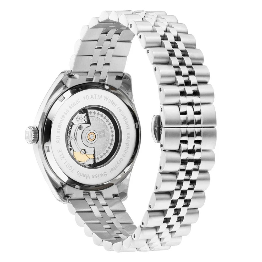 Swiss Alpine Military by Grovana Herrenuhr Admiral Elite Silber Grün 7091.2134