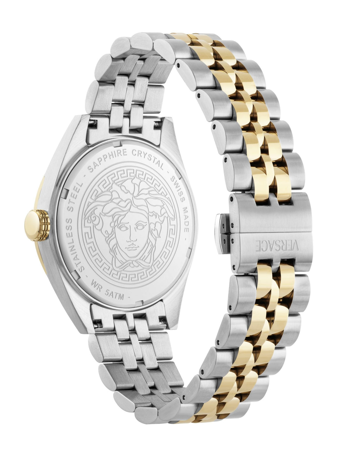 Versace Uhr Herren Athletics Gent Edelstahl Bicolor Weißes Zifferblatt 41 mm VEKHA0625