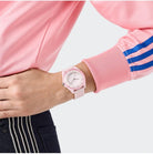 adidas Project Four SOLAR Unisex Armbanduhr, Solar-Dreizeigerwerk Analog, Kunststoff, 41 mm, Kunststoffarmband, Pink, 5 bar, Zifferblattfarbe: Weiß, AOST25531