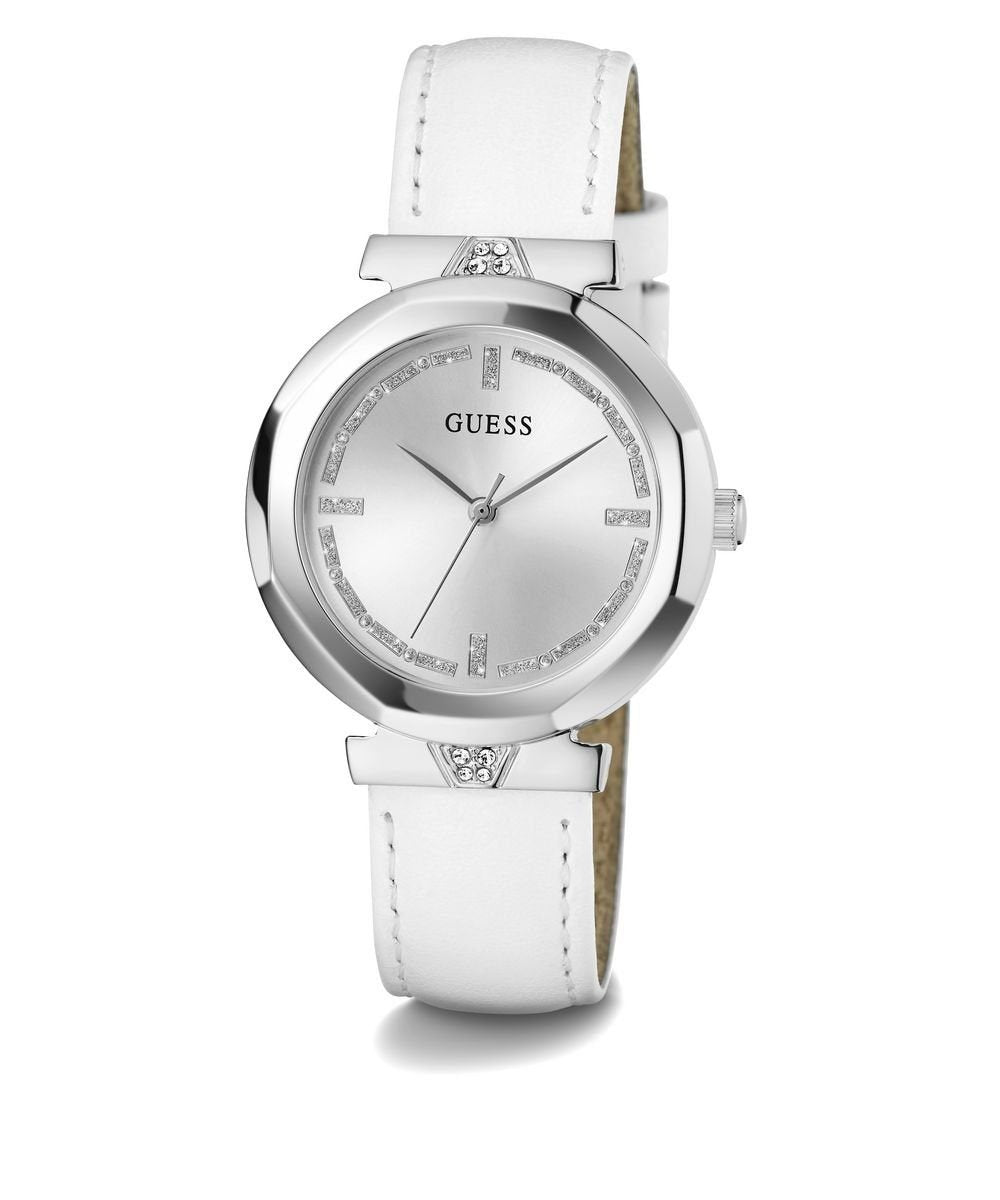 Guess Damen Armbanduhr RUMOUR weiß, silber 34 mm GW0689L1