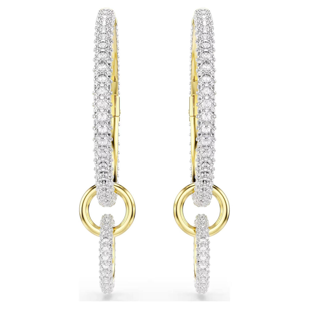 Swarovski Ohrringe Damen Dextera Kreolen Rundschliff Weiß Goldfarben 5738201