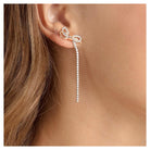 Swarovski Ohrringe Damen Lifelong Bow Weiß Roségold 5447083