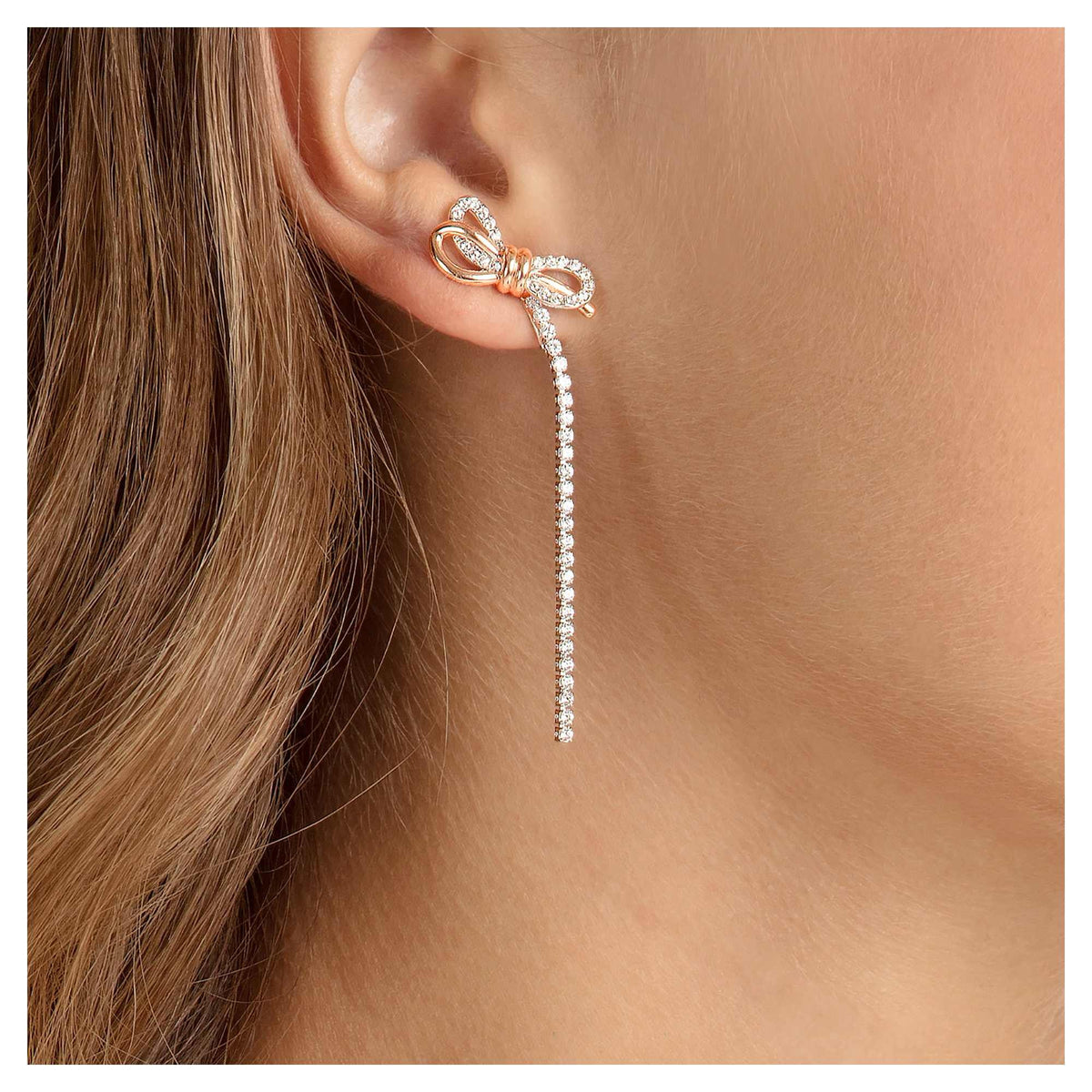 Swarovski Ohrringe Damen Lifelong Bow Weiß Roségold 5447083