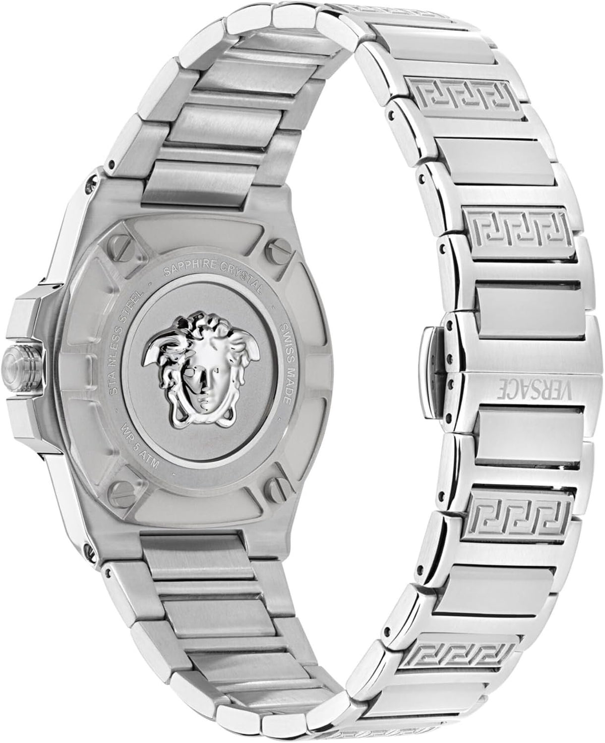 Versace Damen Analog Quarz Armbanduhr Greca Reaction