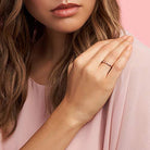 PANDORA Einfacher Funkelnder Band Ring in Roségold mit 14 Karat rosévergoldete Metalllegierung und Cubic Zirkonia Timeless Collection, Größe 52