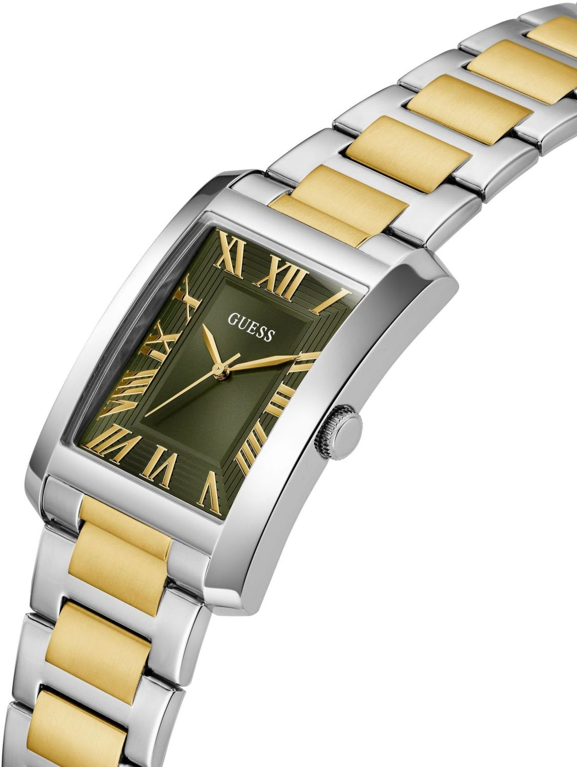 Guess Armbanduhr Herren Clyde Analog Bicolor Silber Gold GW0896G3