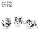 PANDORA Love You Herz-Schloss Charm Sterling-Silber 7,3 x 13,5 x 11 mm (T/H/B)