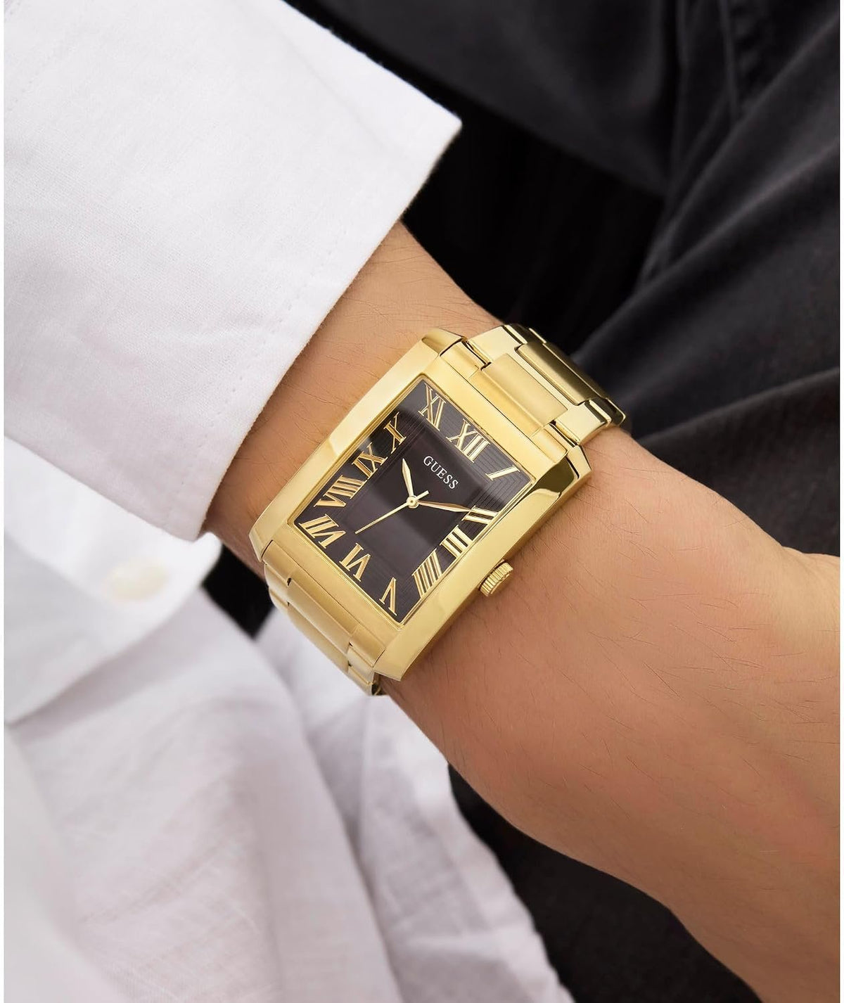 GUESS Armbanduhr Damen CLYDE Gold Schwarz GW0896G2